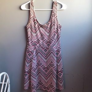 H&M | Pink, Black and White Pattern Dress Size 10